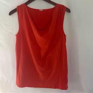 Women’s J Crew Orange Cowl Neck Sleeveless Top
